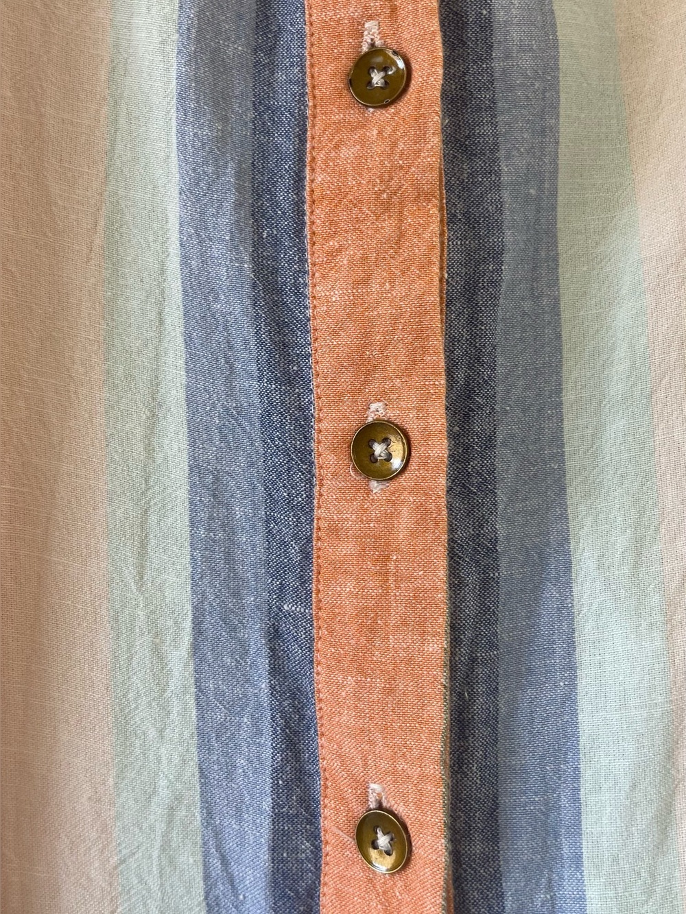 Billabong Lucky Us Striped Midi Dress Pastel Button Front Pockets Size Small - Picture 4 of 14